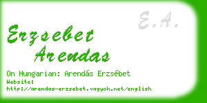 erzsebet arendas business card