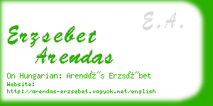 erzsebet arendas business card